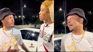 TI Goes Left After Female Rapper Runs Up On Him While With Tiny [upl. by Anelat]