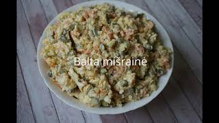 Balta mišrainė  Baltos mišrainės receptas  Kaip gaminti baltą mišrainę  Russian salad [upl. by Lamag35]