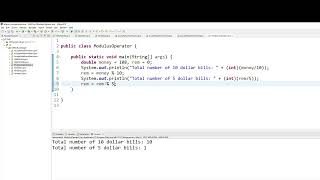 Java Converting cash to denominations of 100 50 20 10 5 1 [upl. by Drummond]