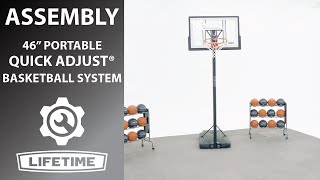 Lifetime 46quot Portable Quick Adjust Basketball System  Lifetime Assembly Video [upl. by Vitalis]