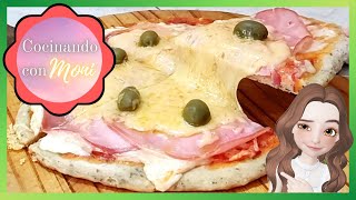 👩‍🍳💎 PIZZA con Harina LEUDANTE 🍕🍕 Pizza Casera SIN LEVADURA CocinandoconMONI [upl. by Attelrahs]