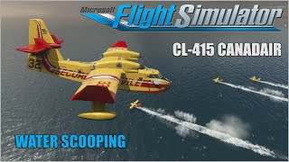 Flight Simulator 2020 Canadair CL415 Water Scooping Fire Fight Bombardier FS2020 Water Drop MSFS [upl. by Leuqim]