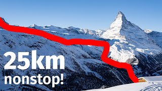 Längste Skipiste der Welt 25km Skifahren OHNE Pause Zermatt [upl. by Divad]