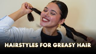 HAIRSTYLES FOR OILY  GREASY HAIR  Hairstyle For School College amp Work  Malabar Mingle [upl. by Anisor]