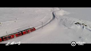 St Moritz  Aerial winter season video  Engadin Valley [upl. by Sarita]