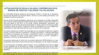 Actualización escala salarial contemplada en Manual de Puestos y Salarios de la UNAH y su aplicación [upl. by Pfeifer]