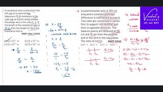 Current Electricty NEET 2020 and NEET 2016 Questions on Meter bridge and Potentiometer Concepts [upl. by Kalina]