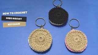 Handmade Crochet Biscuit Keychain – Cute Kawaii Key Ring for Bag Purse or Gift [upl. by Brianna]