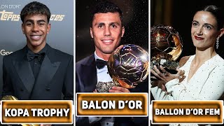 BALLON DOR 2024 AWARDS WINNERS FT RODRI LAMINE YAMAL AITANA BONMATI [upl. by Ranitta570]