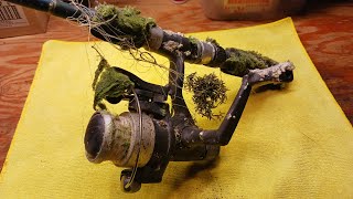 Unknown Zebco Combo Spinning Reel Disassembly and Cleaning Service [upl. by Ankney]