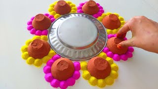 दीये से बनाये दिवाली की रंगोली  HAPPY Diwali Rangoli Designs to Brighten Your Home  Diwali Rangoli [upl. by Coumas]