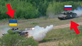 Ukrainian Leopard Tank Hits a Russian Tank in the Zaporozhye region [upl. by Roban]