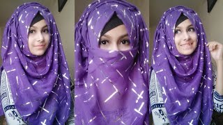 Easy Hijab and Niqab Tutorial for students  Noshin Nower ❤ [upl. by Urbai926]