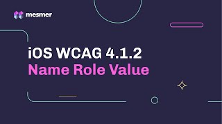 How to fix iOS WCAG 412 Name Role Value Accessibility Violations [upl. by Yeroc]