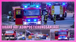 Brand auf Kompostierungsanlage 🚒 Feuerwehr Plochingen mit Löscharbeiten im Einsatz [upl. by Ruffi]