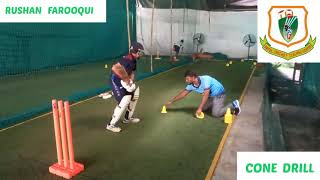 🏏 BATTING CONE DRILLS 🏏 RUSHAN FAROOQUI 🏏 CRICKET COACH KADIR PATEL 🏏 [upl. by Schrick]