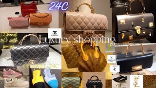 Come Luxury shopping inside Harrods Chanel 24CLVYSLBalmain Jimmy Choo [upl. by Llerahs]