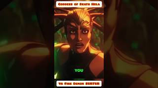 Goddess of Death Hela vs Fire Demon Surter marvel shorts mcu [upl. by Atirahs]