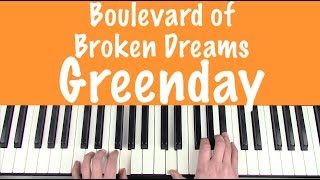 How to play BOULEVARD OF BROKEN DREAMS  Greenday  Piano Chords Tutorial [upl. by Yelnats]