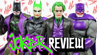 McFarlane Toys DC Multiverse Jokerized Dark Knight Batman Joker Action Figure Review [upl. by Tezile]