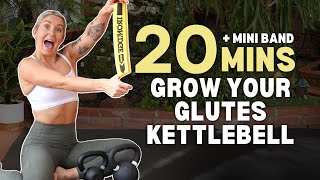 20 Min GLUTE STRENGTH  Mini Band amp Kettlebell  NO REPEATS  Beginner Friendly 4K [upl. by Kiona]