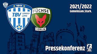 Pressekonferenz TBV Lemgo Lippe  Füchse Berlin [upl. by Treble]