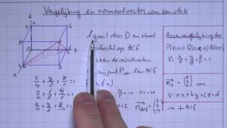 VWO5wisDH84 Vergelijking en normaalvector van een vlak [upl. by Renruojos]