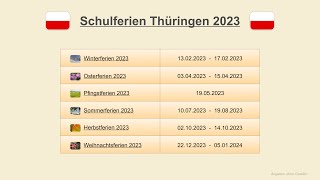 Schulferien Thüringen 2023 [upl. by Aicek]