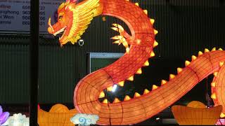 Singapore An Evening Walk  Chinatown Dragon Light Up Display 17 January 2024 [upl. by Llyrad]