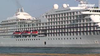 Departure of cruise vessel SEVEN SEAS NAVIGATOR in Piraeus [upl. by Anauqcaj]