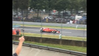 Formula 1 2017 GP Italy Monza  Qualifying  Grosjean crash Tribuna 6B [upl. by Soraya]