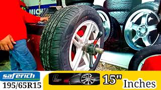 19565R15 Saferich amp 15quot Alloys Installation almajeedtyre michelin yokohama bfgoodrich lhr [upl. by Irrahs]