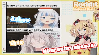 Haachama Reaction To Gura And Botan Cute Sneeze Hololive Reddit Shitpost Riview【ENG SUB】 [upl. by Azerila]