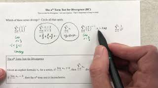 The nth Term Test for Divergence Part 1 [upl. by Brockwell63]