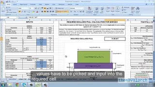 Excel Spreadsheet for Bollard Pull Calculations  Barges wwwthenavalarchcom [upl. by Nhar]