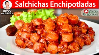 SALCHICHAS ENCHIPOTLADAS  Vicky Receta Facil [upl. by Lenox607]