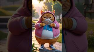 Fat cute cat transformation 🐱🏋️‍♀️cat catslovers aicat cutecat catstory [upl. by Dlnaod355]