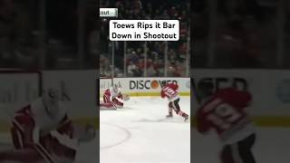 Jonathan Toews Snipes Shootout goal vs Detroit nhl hockey sports blackhawks chicago bedard [upl. by Gretna]