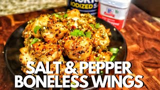 Salt and Pepper Baked Boneless Wings No Breading  Easy To Make Appetizer Recipe [upl. by Twyla921]