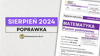 Sierpień 2024  ODPOWIEDZI  matura poprawkowa z matematyki rozwiązania [upl. by Bobby]