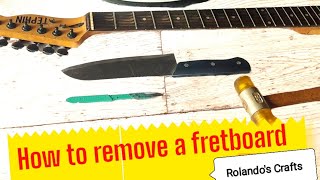 How to remove a fretboard from an electric guitar neck [upl. by Halil]