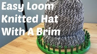 Easy Loom Knitted Hat With A Brim [upl. by Crystal]