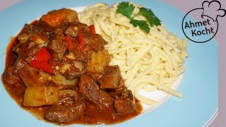 Gulasch mit Spätzle  Ahmet Kocht  kochen  Folge 271 [upl. by Egon]