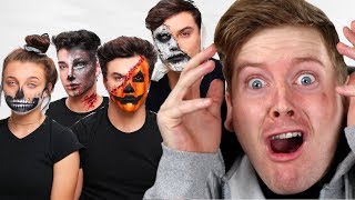 Doing My Best Friend’s Halloween Makeup ft Dolan Twins amp Emma Chamberlain  Sister Squad Reaction [upl. by Lozar]