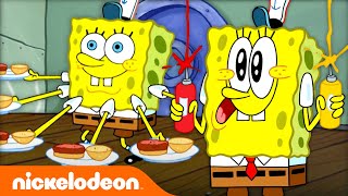 SpongeBob Cooking Krabby Patties for 20 Minutes 🍔  Nicktoons [upl. by Arnaldo313]