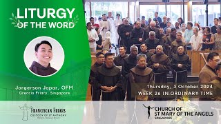 Liturgy of the Word  Travel Light  Friar Jorgerson Japar  3 October 2024 [upl. by Hsur]