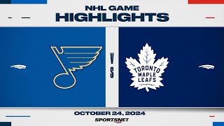 NHL Highlights  Blues vs Maple Leafs  October 24 2024 [upl. by Maryly]