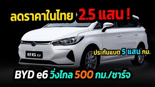 ลดราคาในไทย 25 แสน BYD e6 วิ่งไกล 500 กมชาร์จ รับประกันแบตเตอรี่ยาว 5 แสน กิโลเมตร รถยนต์ไฟฟ้า [upl. by Ailimac]