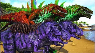 Dupla de Godzilla Encontramos o Omega Rex  Ark Survival Evolved Rodrigo [upl. by Nnarefinnej]