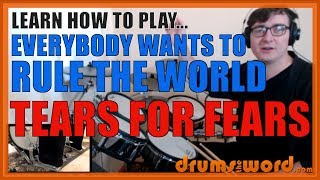 ★ Everybody Wants To Rule The World Tears For Fears ★ Drum Lesson PREVIEW  How To Play Song [upl. by Nyllek]